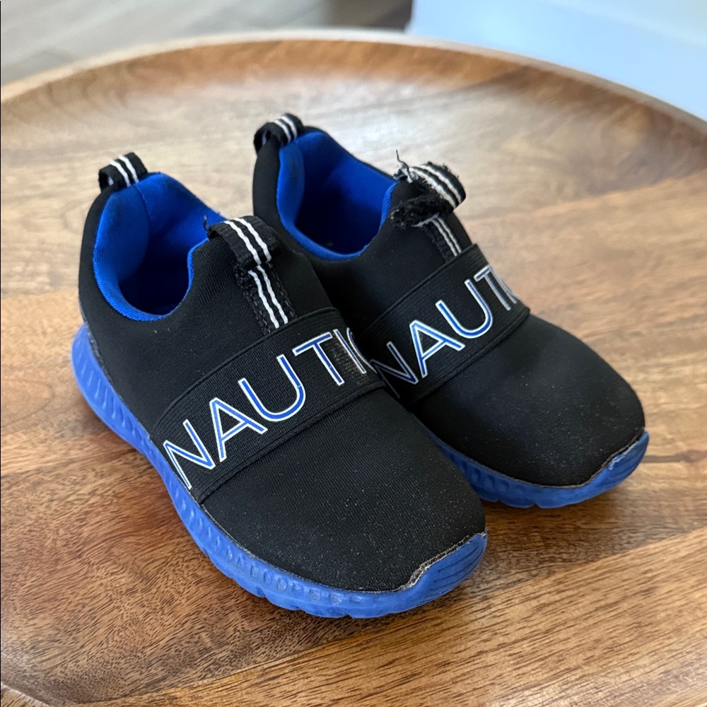 Nautica Kids Black and Blue Slip-On Sneakers